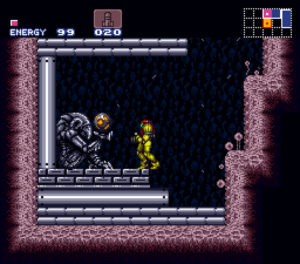 Statua Chozo in Super Metroid