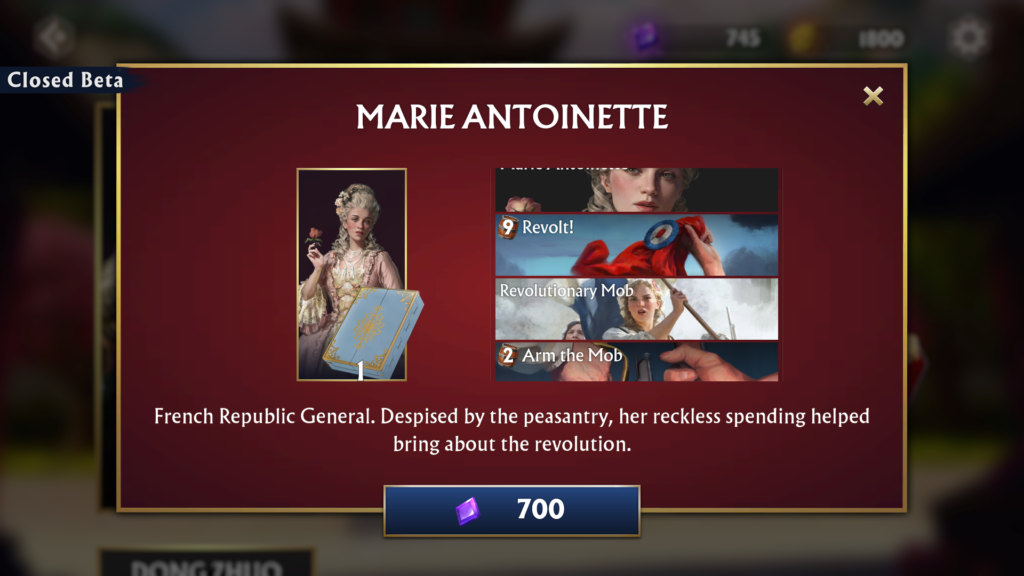 Maria Antonietta in Total War Elysium