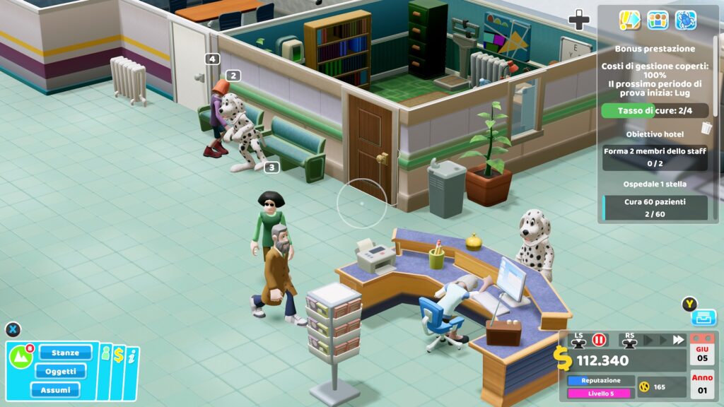 Turni di lavoro estenuanti in Two Point Hospital