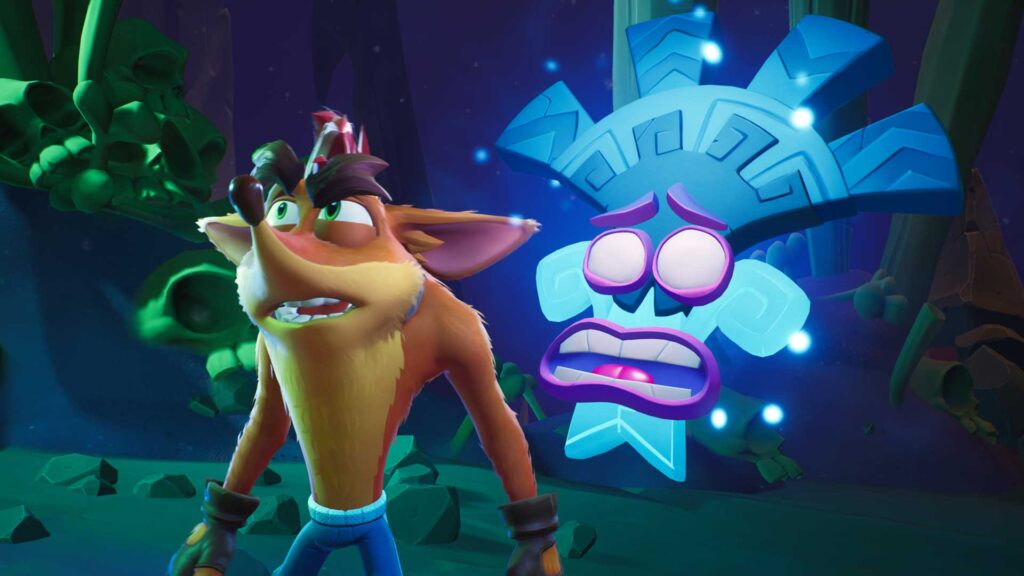 Una maschera quantica di Crash Bandicoot 4