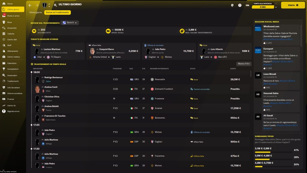 Football Manager 2022: ultimo giorno di mercato