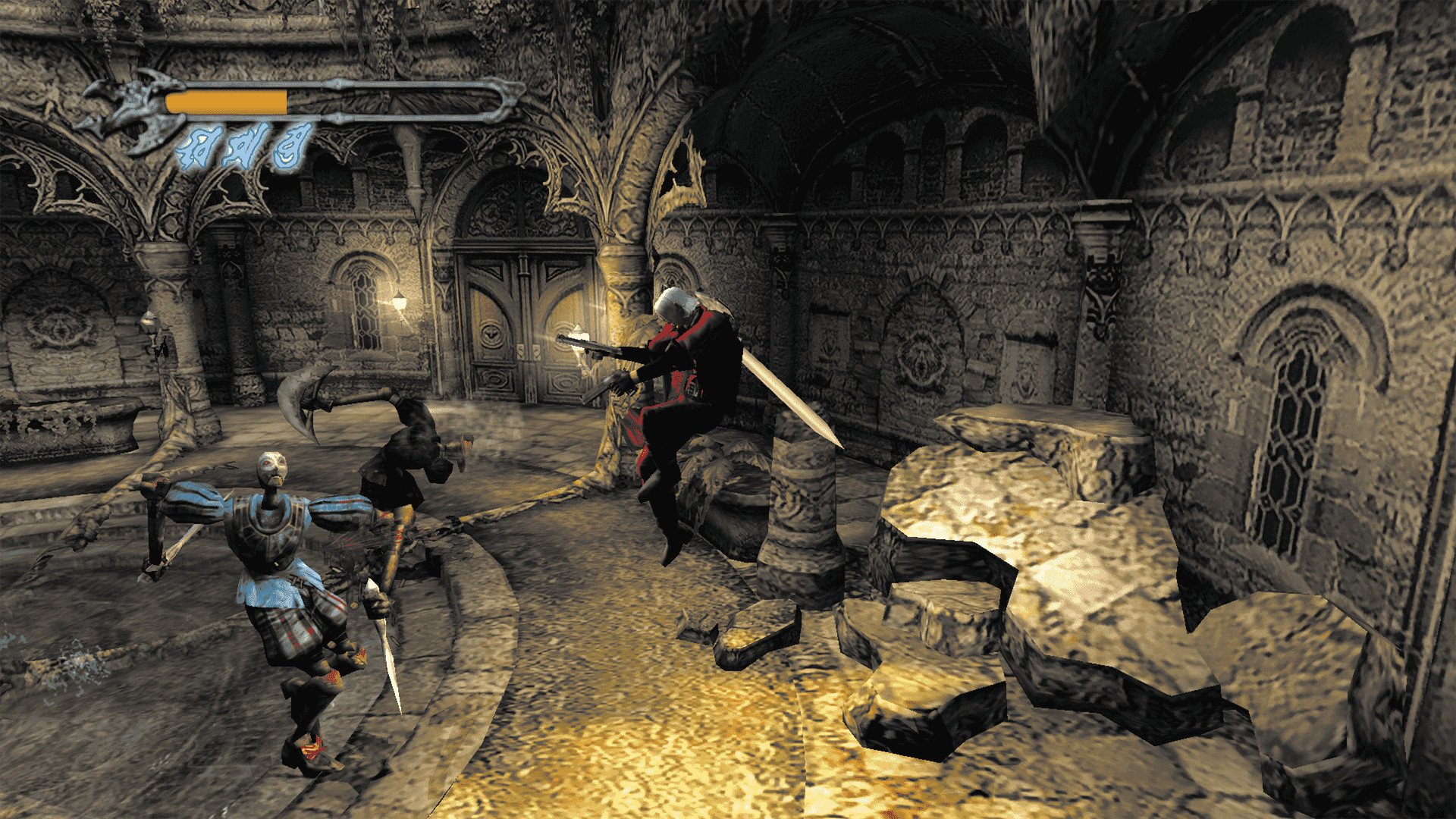 Devil May Cry, Dante in combattimento nel primo capitolo dello stylish action diretto da Hideki Kamiya