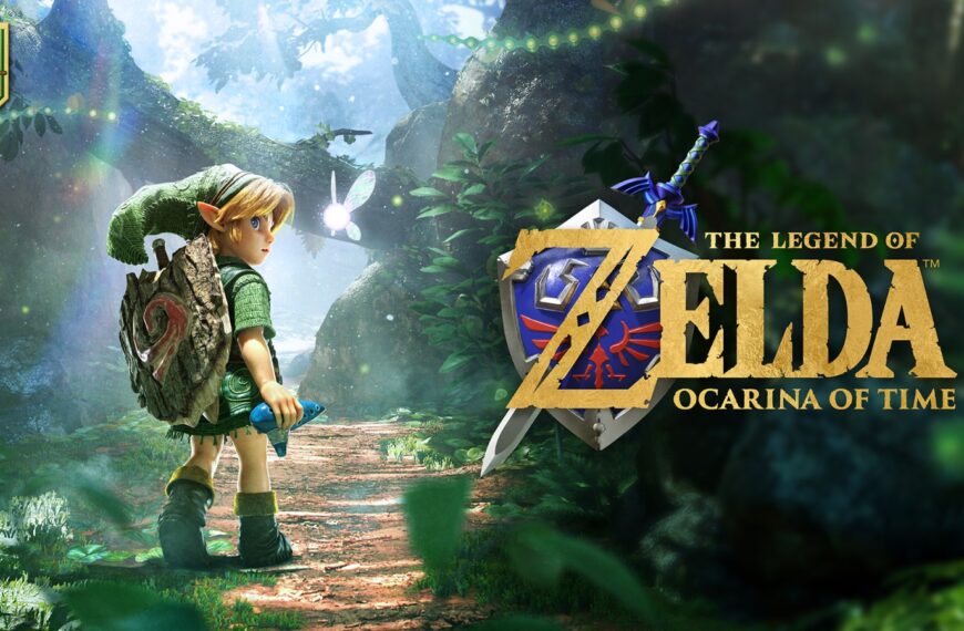 Key art di The Legend of Zelda: Ocarina of Time per Nintendo Switch 2 con il logo del 40° anniversario della saga