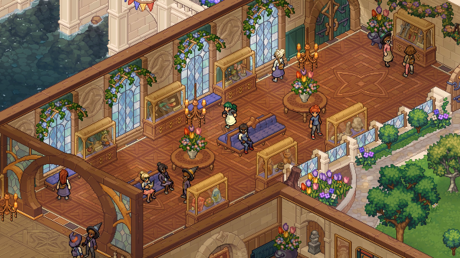 Witchbrook, studenti in un corridoio del Witchbrook College