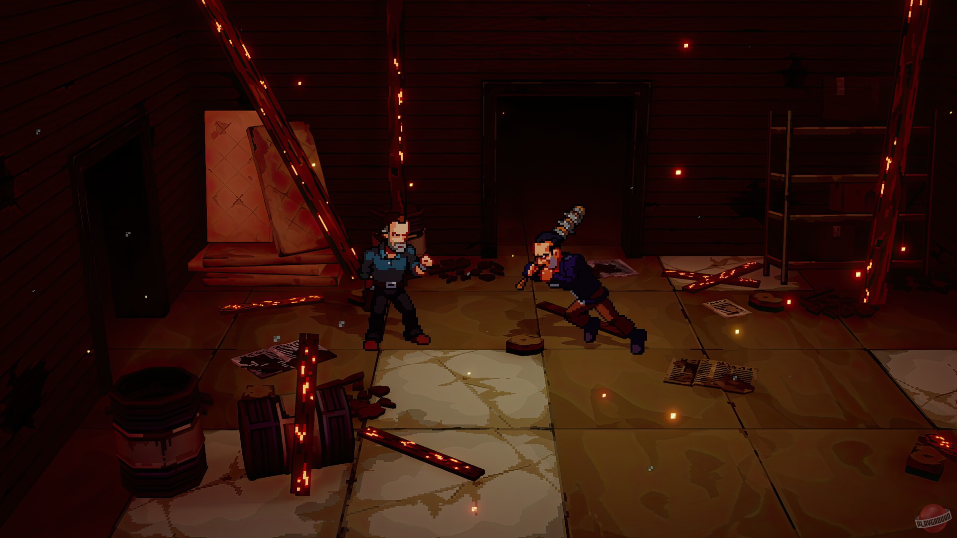 La pixel art di The Walking Dead: Streets of Survival in una schermata di gameplay